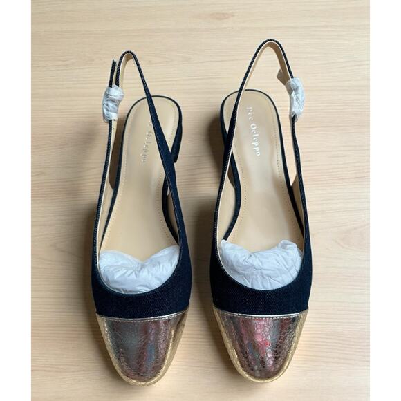 Dee Ocleppo Womens Mumbai Sz. 8.5 Blue Silver Toe Leather Ballet Flats Shoes NIB - Picture 1 of 8